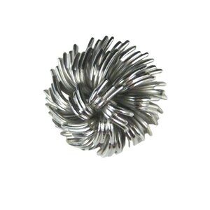 MCM Starburst Swirl Silvertone Brooch Pin Vintage 1960 Texture